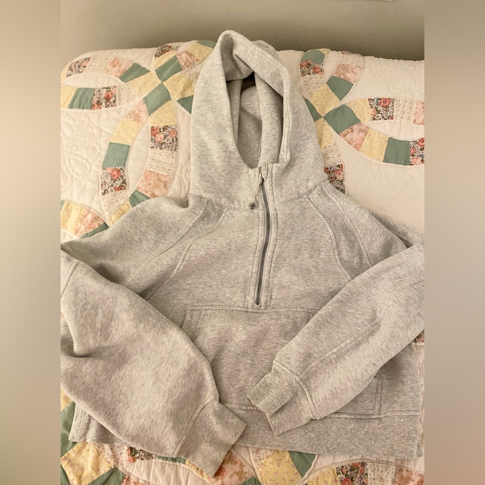 lululemon athletica Light Gray Half-Zip Hoodie